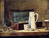 Jean Baptiste Simeon Chardin Wall Art - Pipes And Drinking Pitcher
